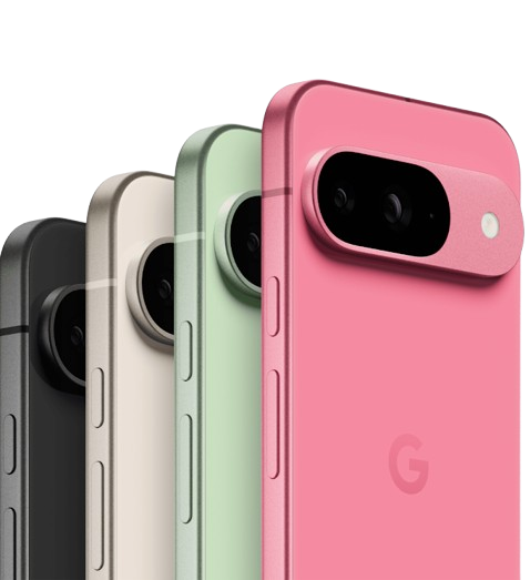 Google Pixel phones in various colors